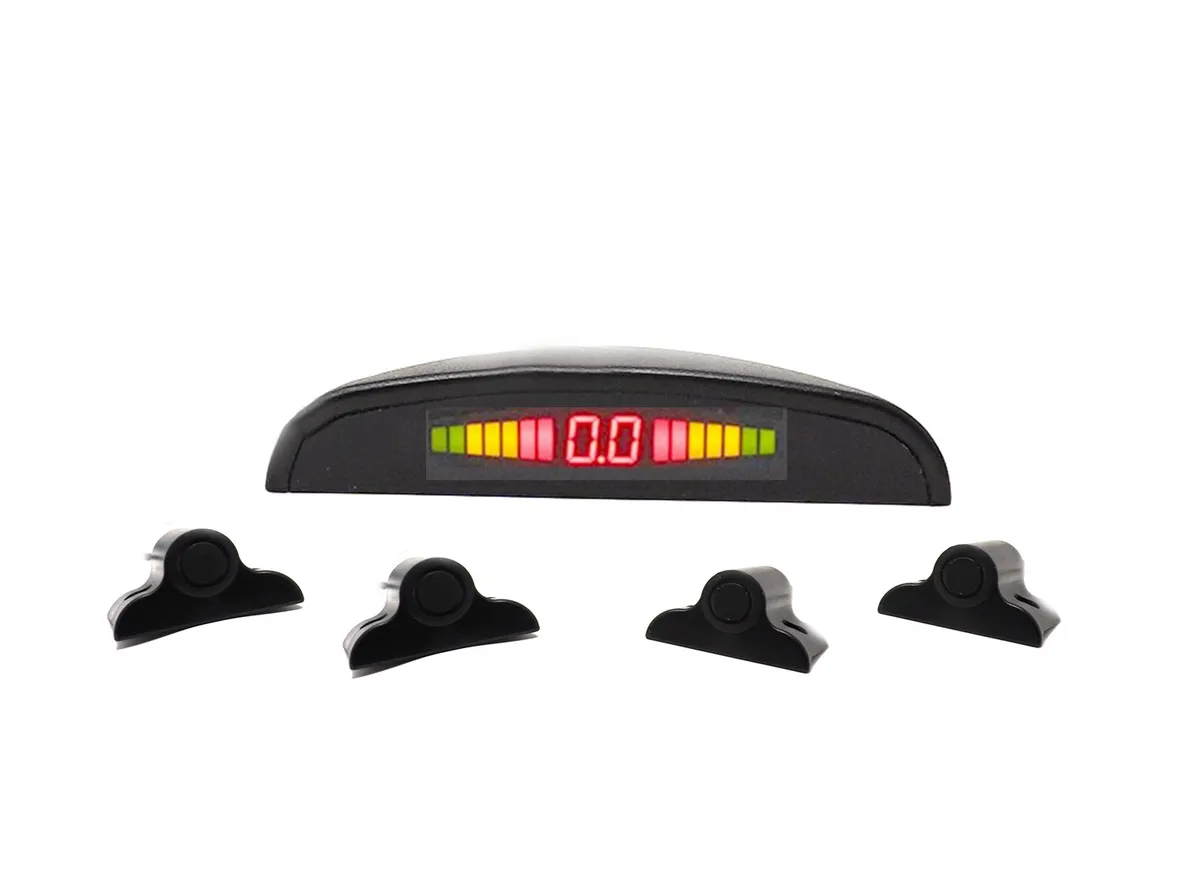 Commercial Backup Sensor System w/4 Sensors; Outside Control Box; LED Display; Detection Range 1ft. to 9.5ft.; Under Bmpr Sensor Mount; 11ft. Sensor Harness/49ft. Display Harness; product image