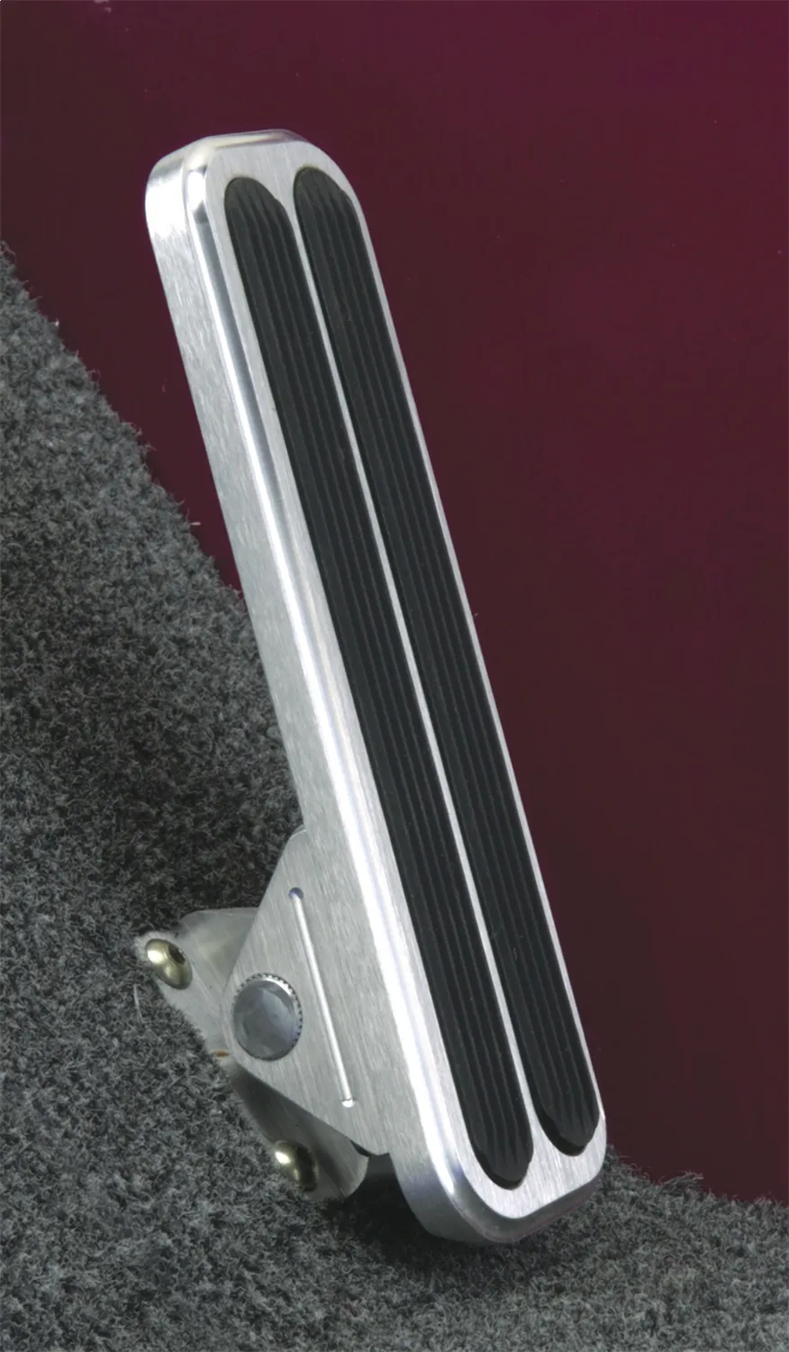 Floor Mounted Gas Pedal; Eliminator Style; w/Rubber Insert; Billet Aluminum; Brushed Finish; product image