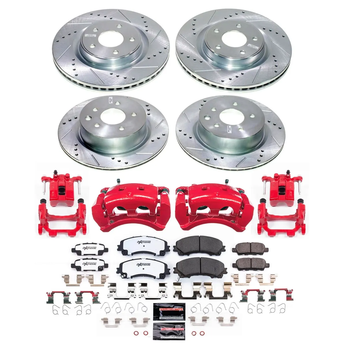 Z26 Street Warrior Upgrade Kit: Drilled/Slotted Rotors; Carbon-Fiber Ceramic Pads; Powder Coated Calipers product image