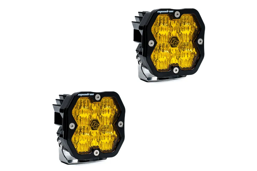 Squadron 2.0 Sport Black LED Auxiliary Light Pod Pair (No Harness) Universal Baja Amber Wide Cornering Baja Designs product image