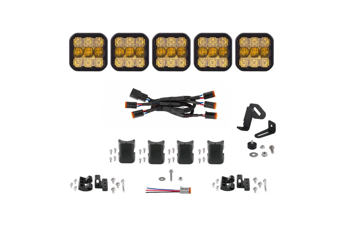 Diode Dynamics - SS5 Sport Universal CrossLink 5-Pod Lightbar Yellow Combo product image