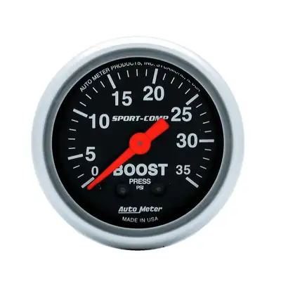 AutoMeter Gauge, Boost, 2 1/16", 35psi, Mechanical, Sport-Comp