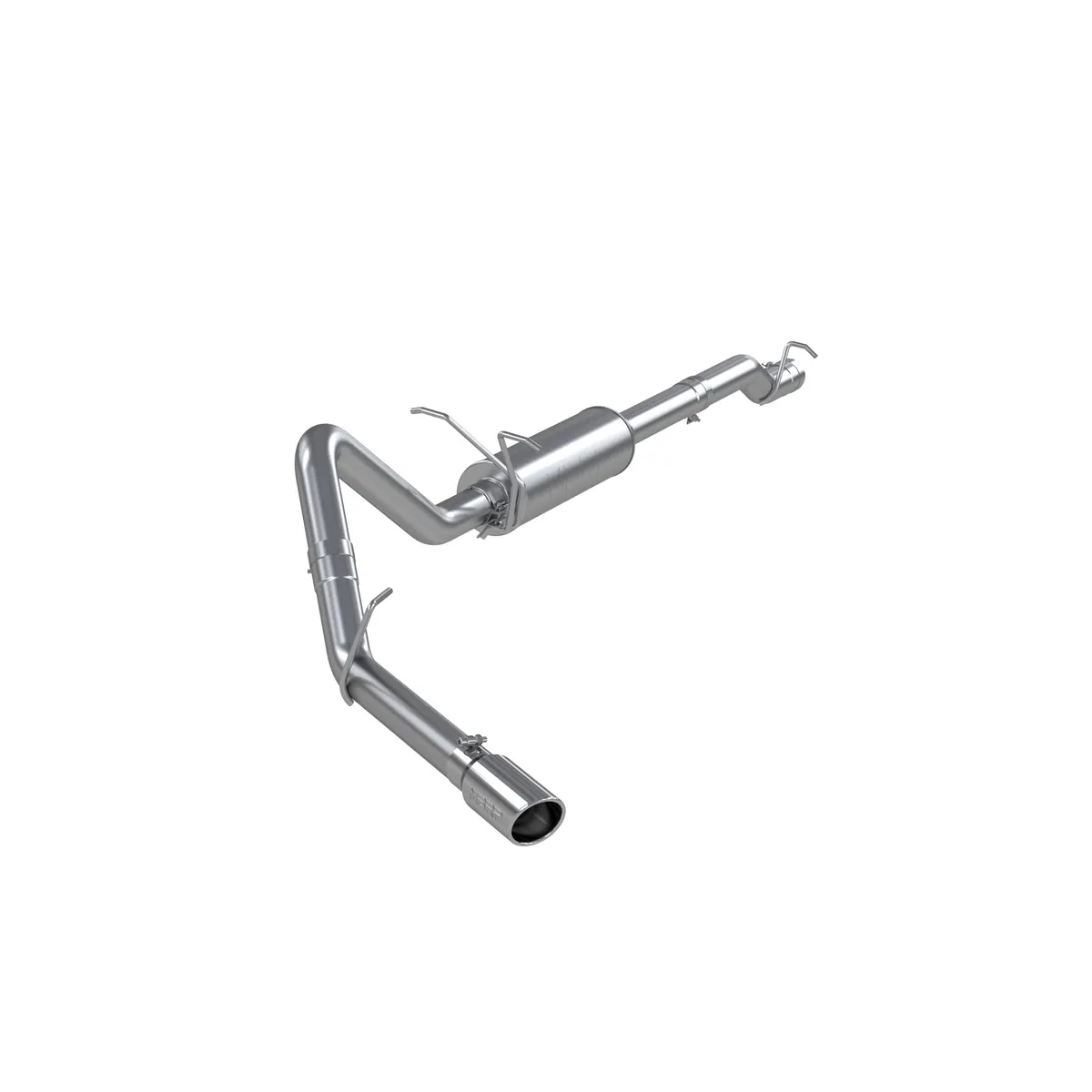 Armor Lite Cat Back Exhaust System; 3 in.; Incl. Muffler/Over Axle Pipe/Tailpipe/Hardware/4 in. OD Tip; Single Side Exit; Aluminized; Excludes Front Pipe; product image