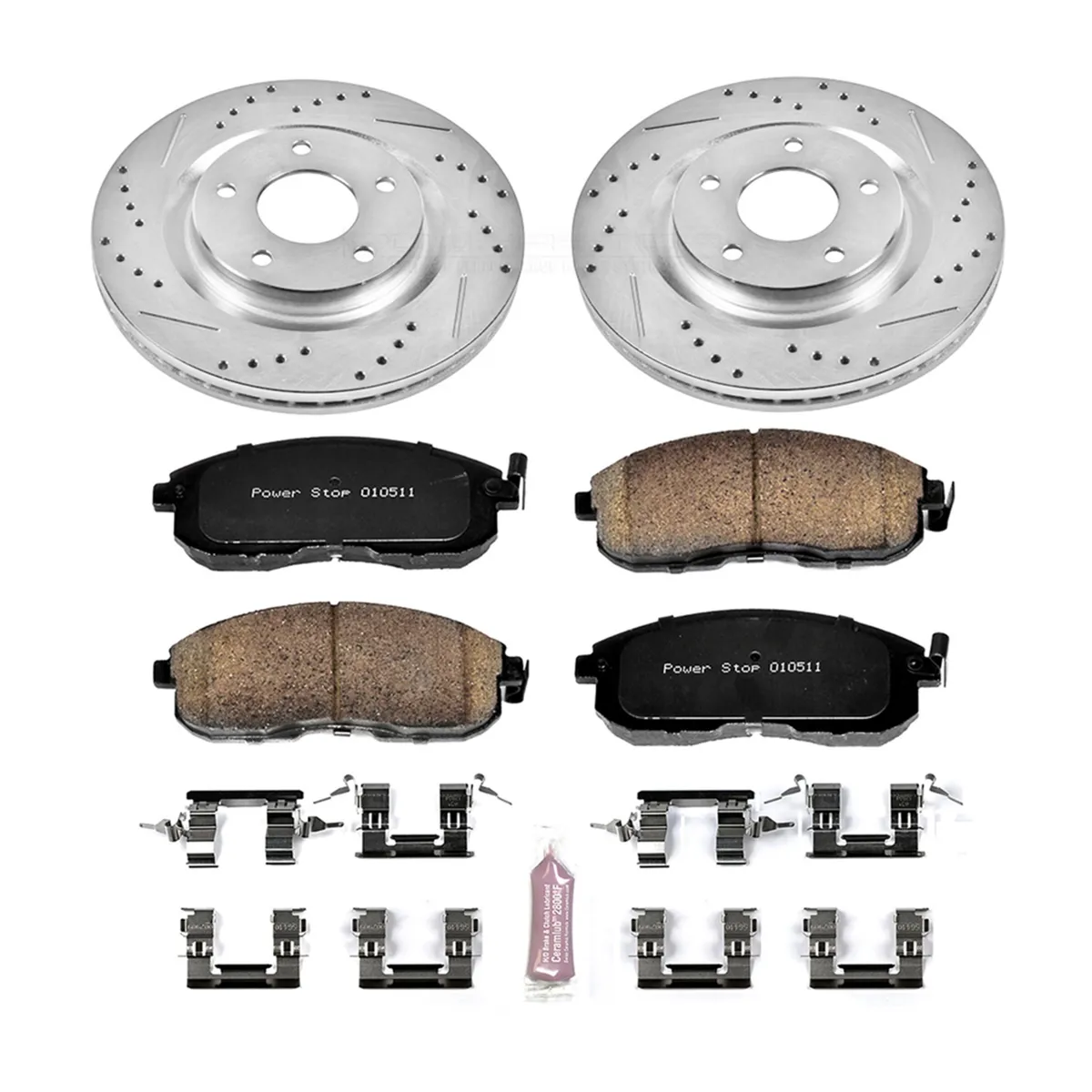 Z23 Evolution Sport Upgrade Kit: Drilled/Slotted Rotors; Carbon-Fiber Ceramic Pads W/Hardware product image