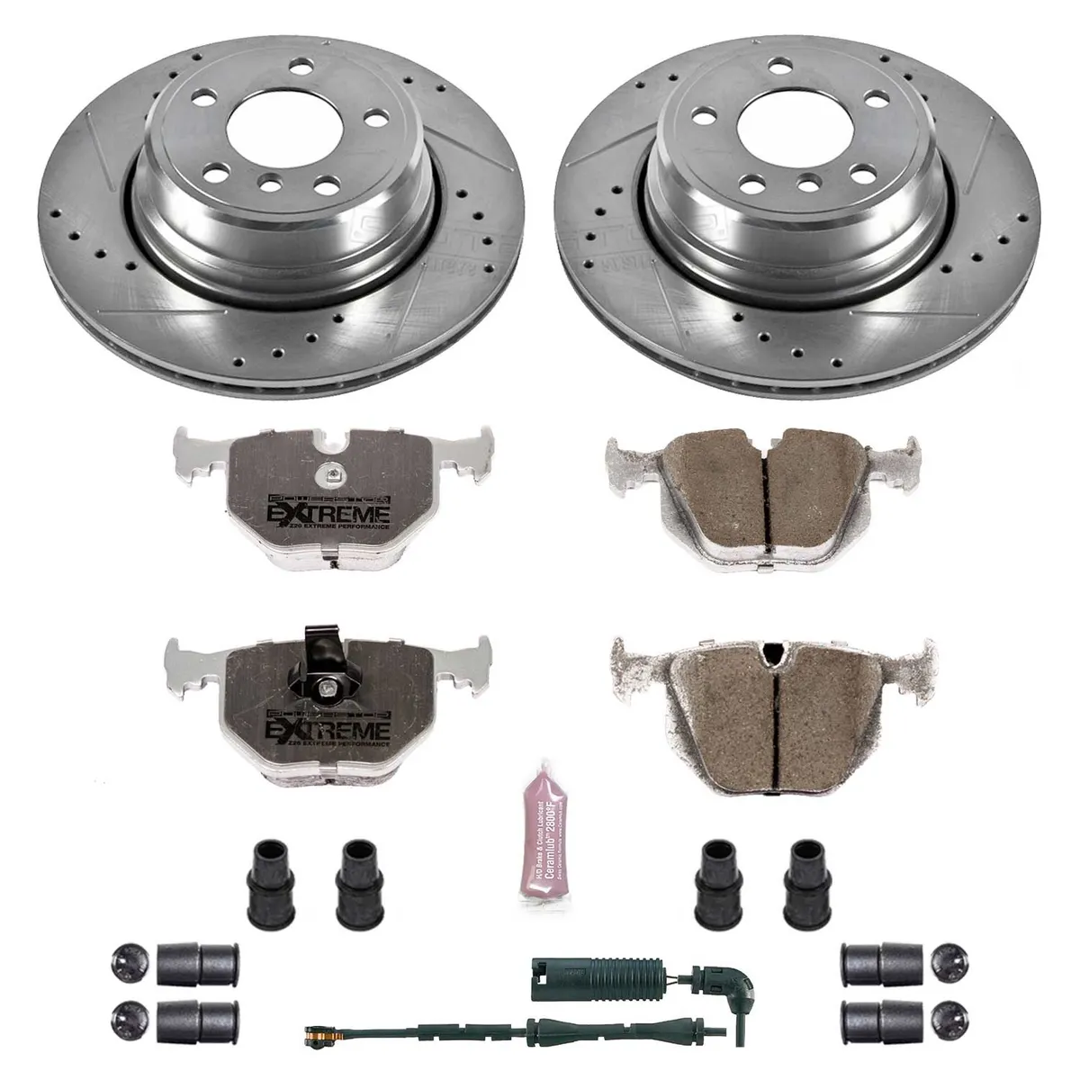 Z26 Street Warrior Upgrade Kit: Drilled/Slotted Rotors; Carbon-Fiber Ceramic Pads W/Hardware; Pad Sensors product image