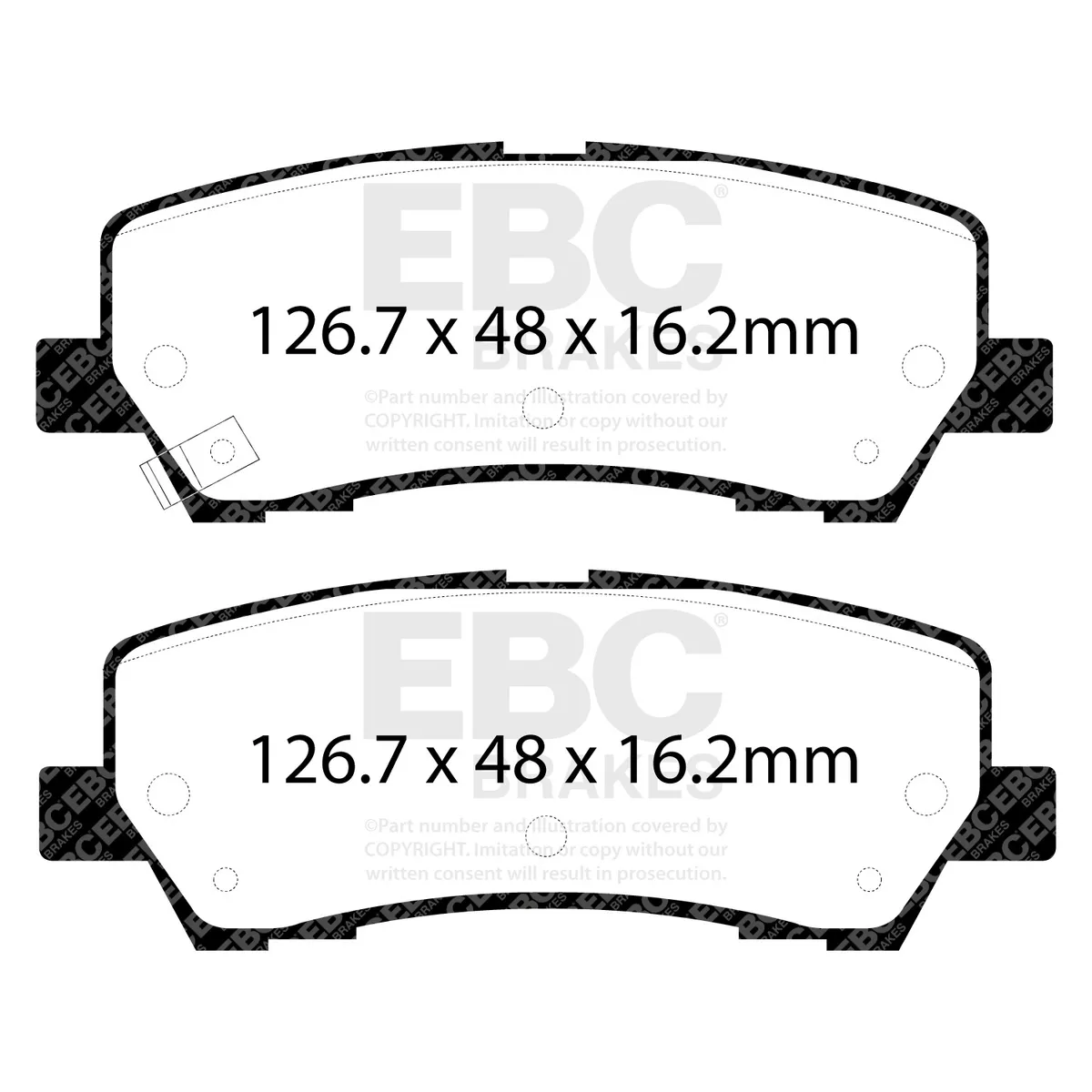 EBC Brake Pad Disc Rotor Kit; Set Of Redstuff 3000 Series Brake Pads/Pair Of 2-Piece Fully-Floating Brake Rotors; product image