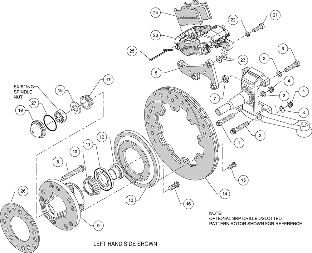 1940 - 1952 Oldsmobile Forged Dynalite Pro Series Front Brake Kit - 140-12617 product image