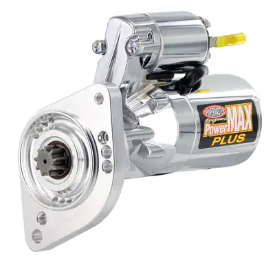Power Master PowerMax Plus Starter; 14:1 Compression Ratio; 3.7:1 Gear Reduction; Billet Black/Chrome;