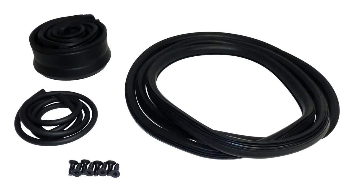 Windshield Frame Weatherstrip Kit; Master; Includes Windshield Weatherstrip; Windshield Frame to Hard Top Weatherstrip; Hinge Screws; product image