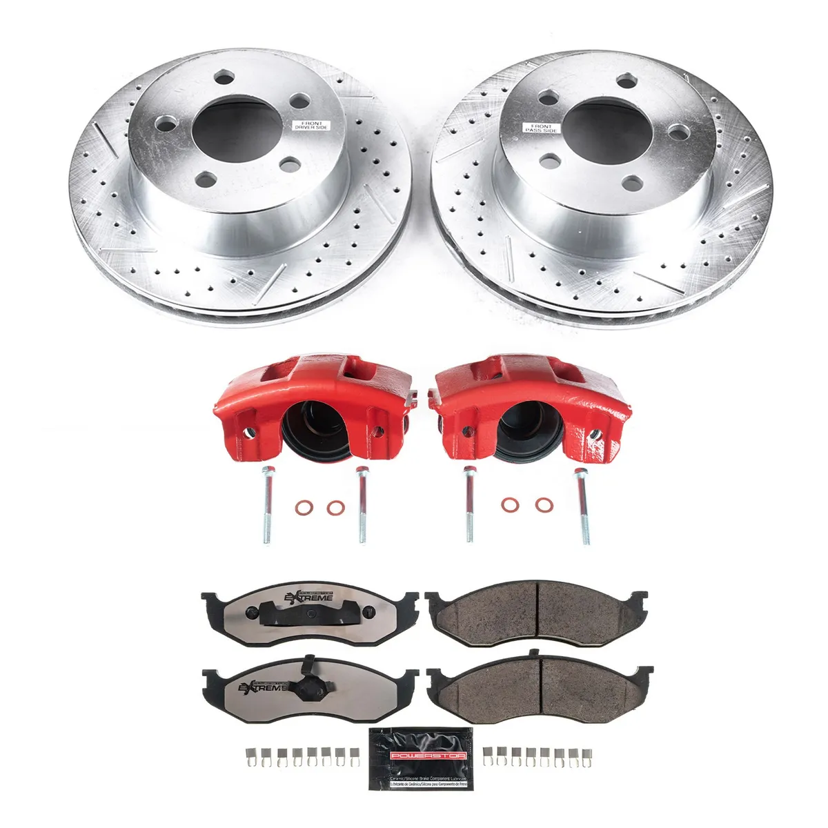 Z36 Truck/Tow Upgrade Kit: Drilled/Slotted Rotors; Carbon-Fiber Ceramic Pads; Powder Coated Calipers product image