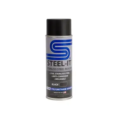 STEEL-IT Black Polyurethane 12oz Spray Can