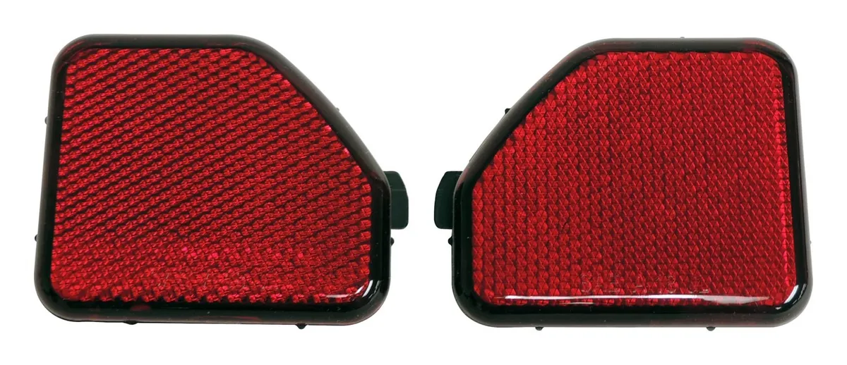 Rear Fascia Reflector Set for 2018+ Jeep JL Wrangler; Red Plastic product image