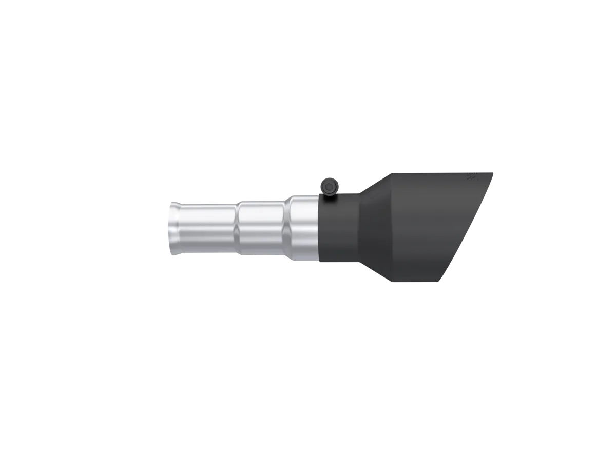 Armor BLK Exhaust Tip; 5 in. Outer Diameter; 3 in. Inlet Diameter; Dual Wall; Angle Cut; Sold In Pairs; Black Coated; product image