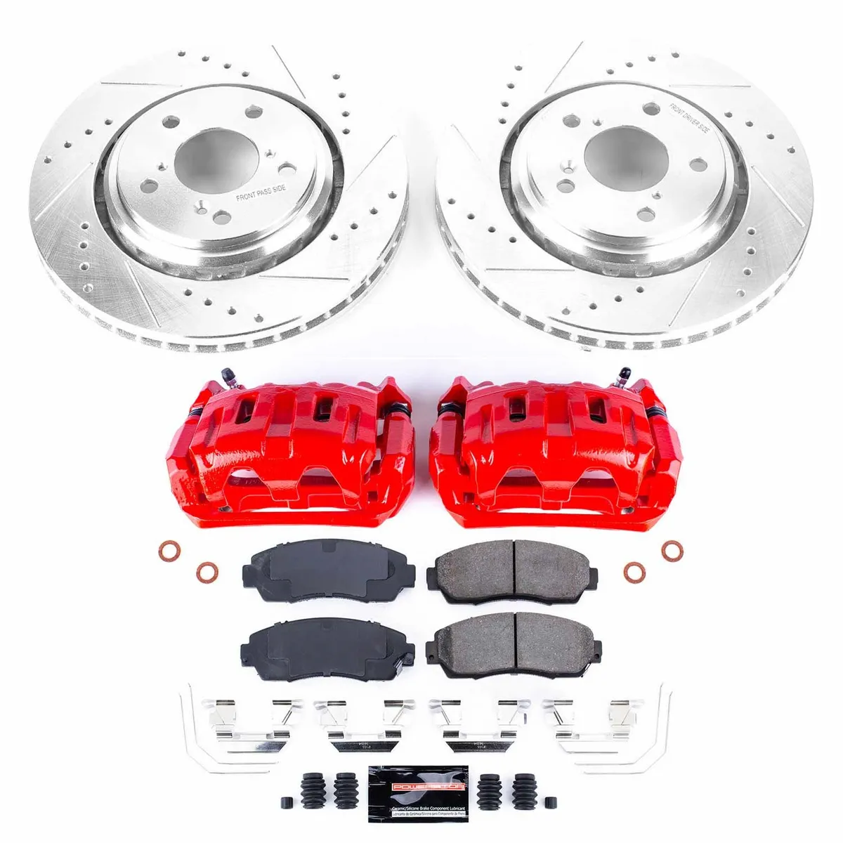 Z23 Evolution Sport Upgrade Kit: Drilled/Slotted Rotors; Carbon-Fiber Ceramic Pads; Powder Coated Calipers product image