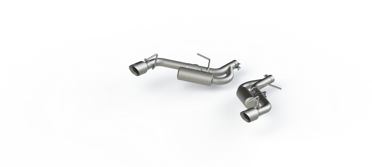 Armor Lite Axle Back Exhaust System; 2.5 in.; Incl. Ext. Pipes/Tailpipes/Hardware/4 in. Outlet Diameter Dual Wall Tips; Split Rear Exit; Non NPP; Aluminized; product image