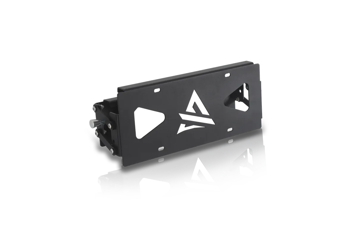 ATTK102-BX Attica 4x4 Universal Offroad Front Bumper Winch Flip-Up Roller Fairlead License Plate Mounting Bracket - Black - Powder Coated - Steel product image