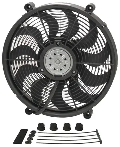Derale 17 High Output Single RAD Pusher/Puller Fan with Standard Mount Kit