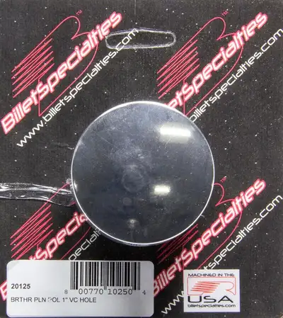 Billet Specialties Plain Polished Breather For 1in VC Hole
