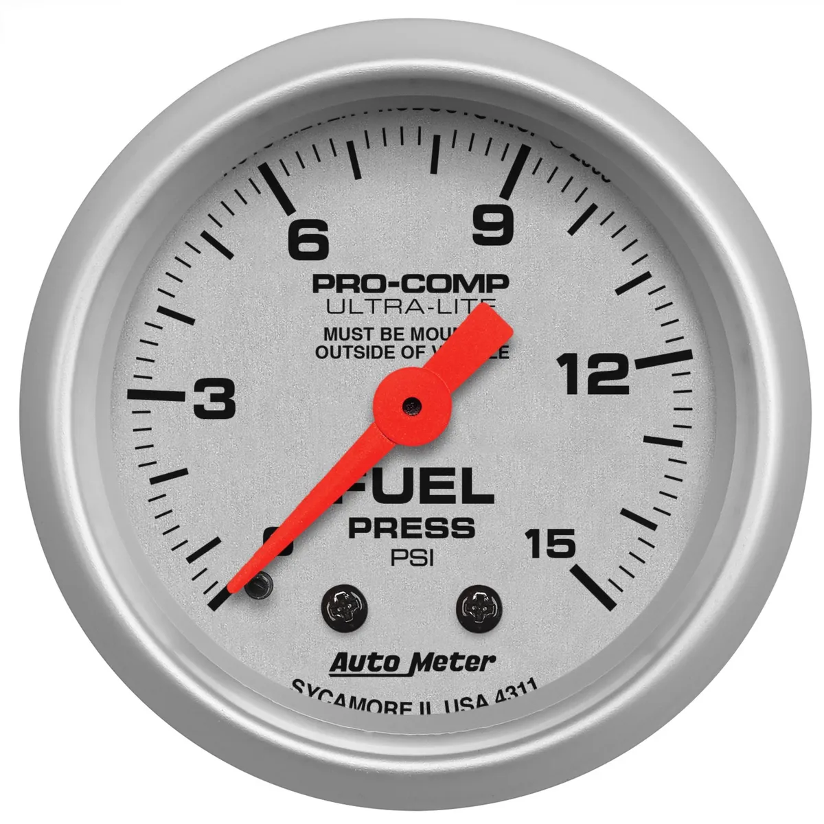 Gauge, Fuel Pressure, 2 1/16", 15psi, Mechanical, Ultra-Lite product image