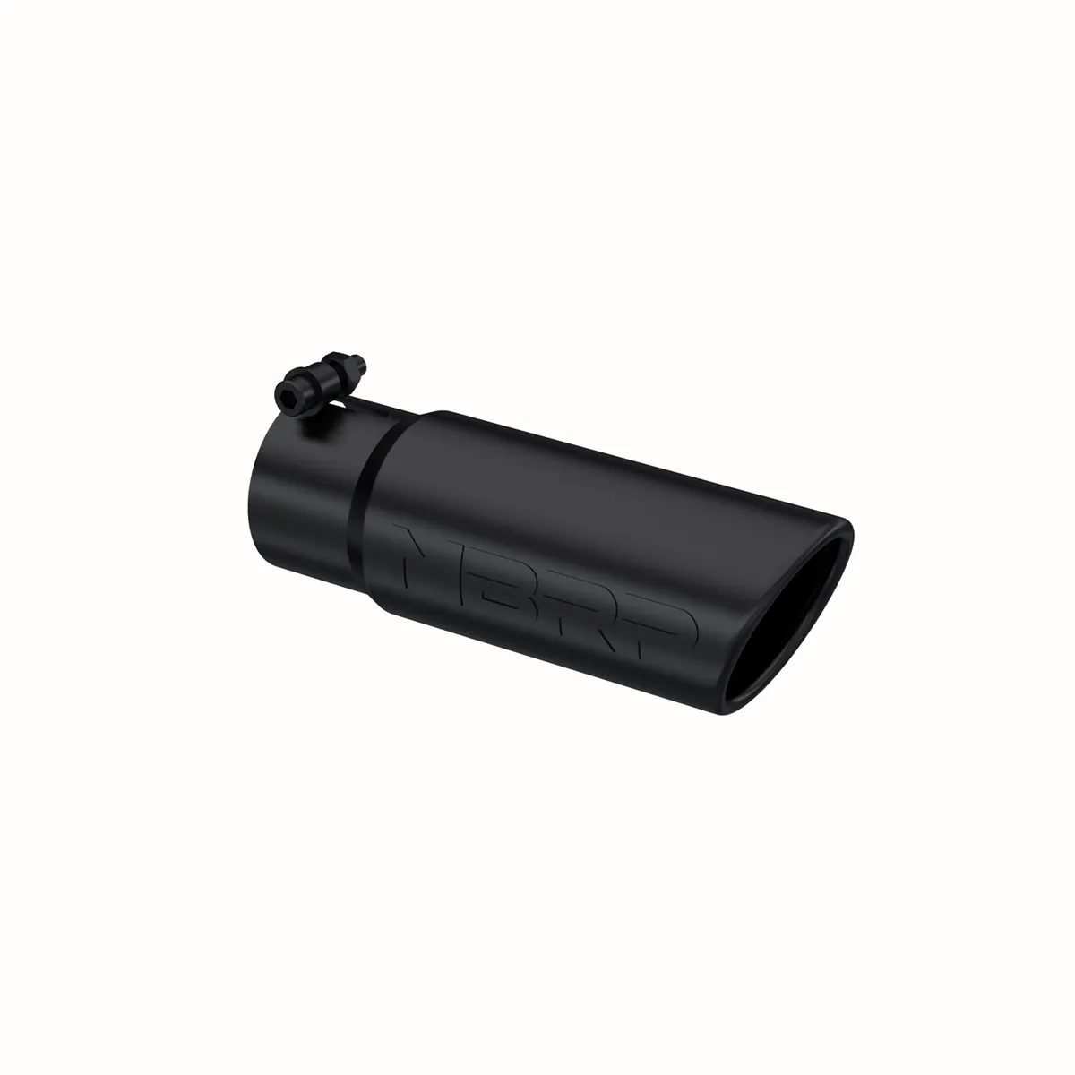 Armor BLK Exhaust Tip; 3 in. Inlet Diameter; 3.5 in. Outlet Diameter; 10 in. Length; Angled Rolled Edge; T304 Stainless Steel; Black Coated; product image