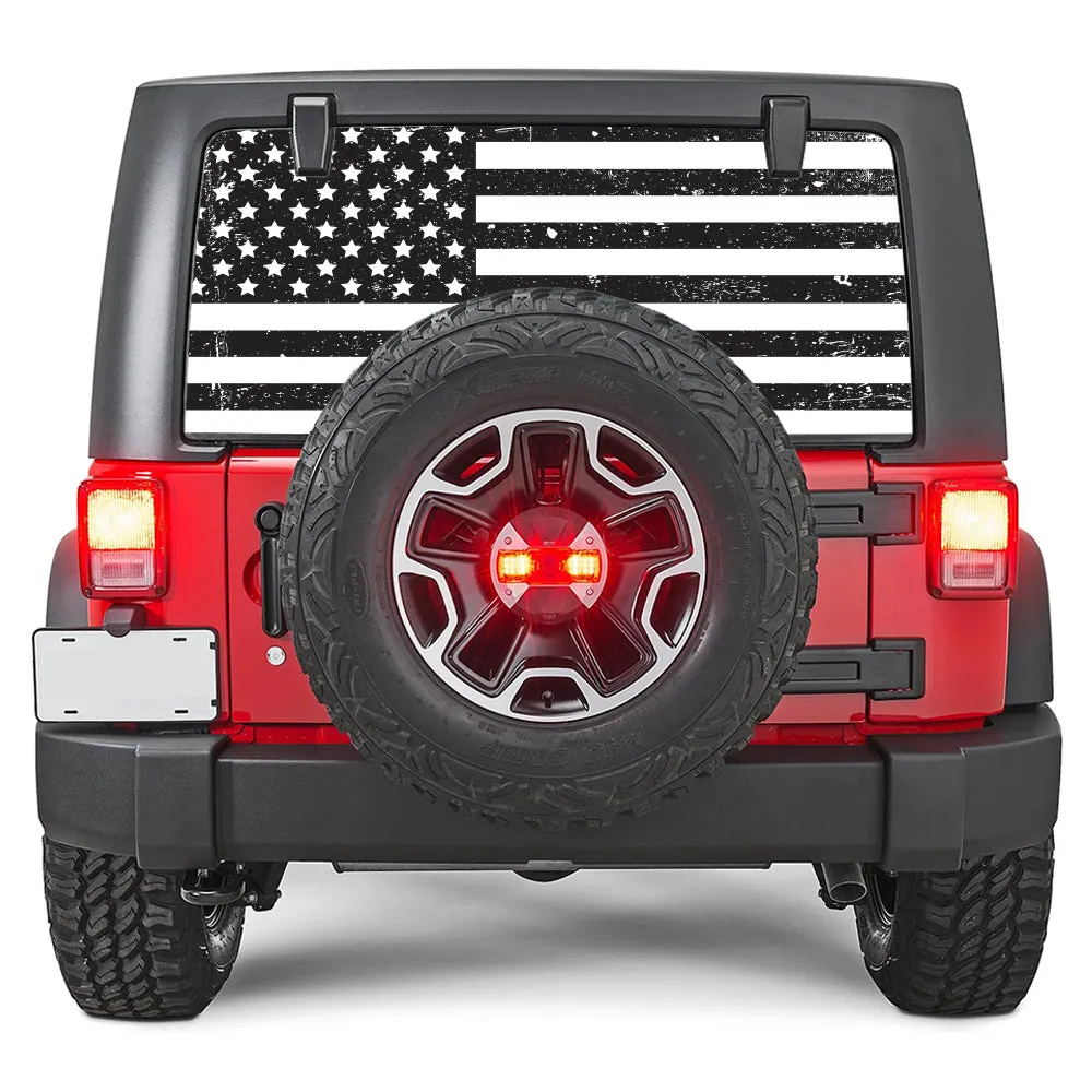 Distressed Black & White Rear Window Decal product image