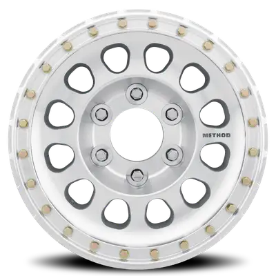 Method Race Wheels Aluminum Wheels 17x9 Beadlock MR103 Bolt Pattern 6 On 139.7 Offset -12 Lip Size 2.76 Raw Machined Silver Method