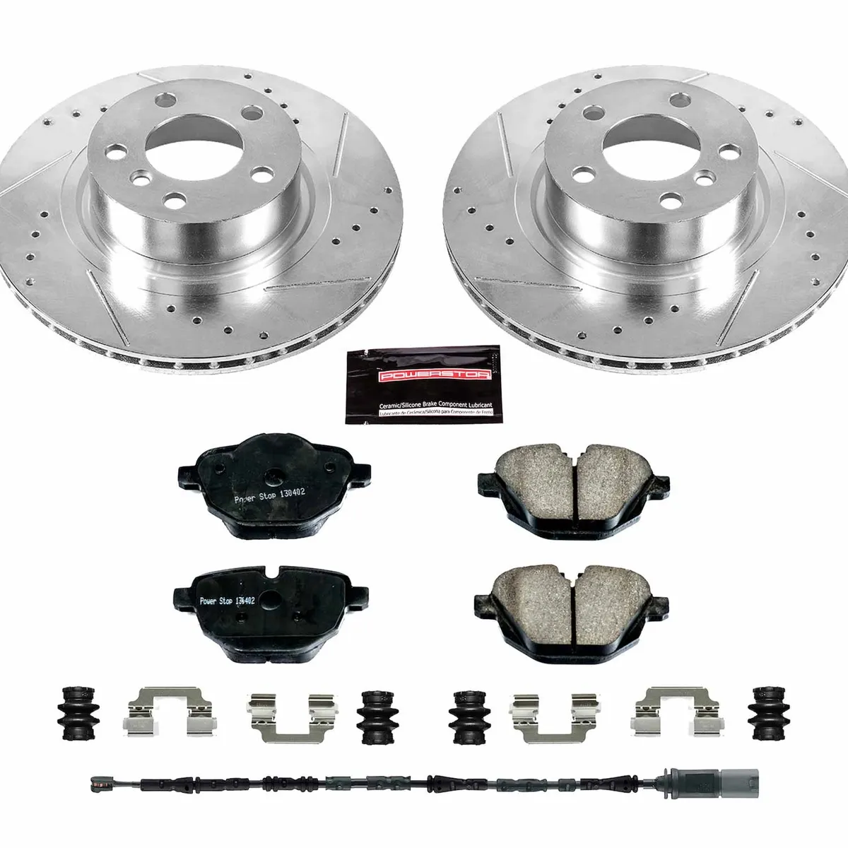 Z23 Evolution Sport Upgrade Kit: Drilled/Slotted Rotors; Carbon-Fiber Ceramic Pads W/Hardware; Pad Sensors product image