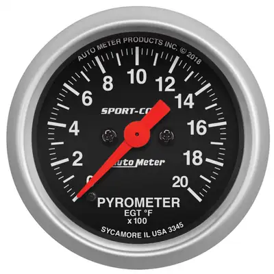 AutoMeter Gaugepyrometer (Egt)2 1/16in2000deg Ffdigital Stepper Motorsportcomp
