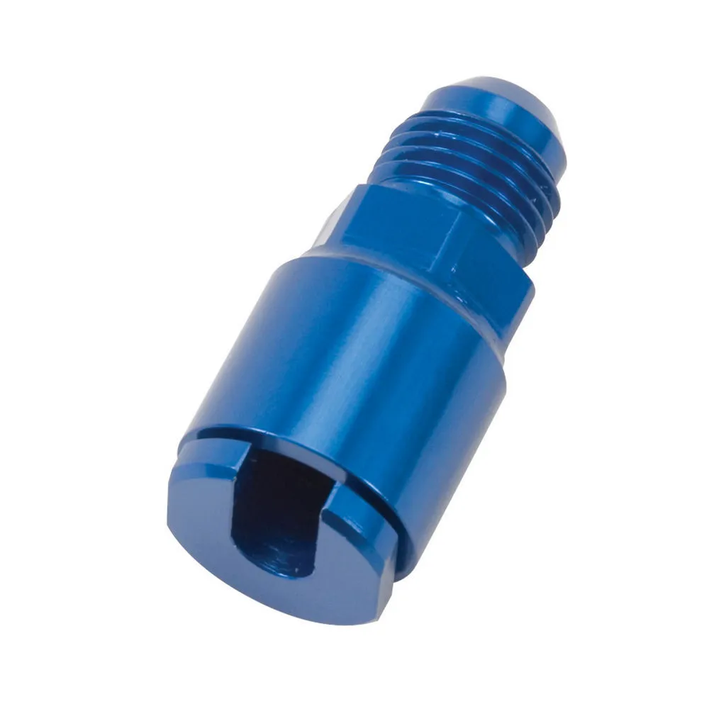 Edelbrock EFI Fuel Fitting 6an Male to 1/4 Female Blue