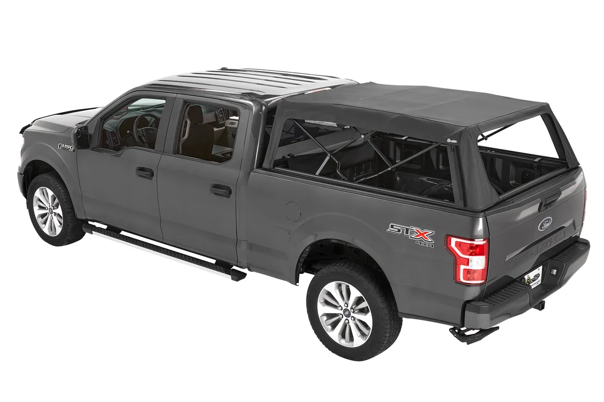 Supertop Truck Bed Cap 2 For Ford 2015-2024 F-150 5.5 Foot Black Diamond PVC Coated Sailcloth No Drill Bestop product image