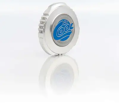 Be Cool Natural Finish Sure Grip Billet Radiator Cap w/Be Cool Emblem Be Cool Radiator