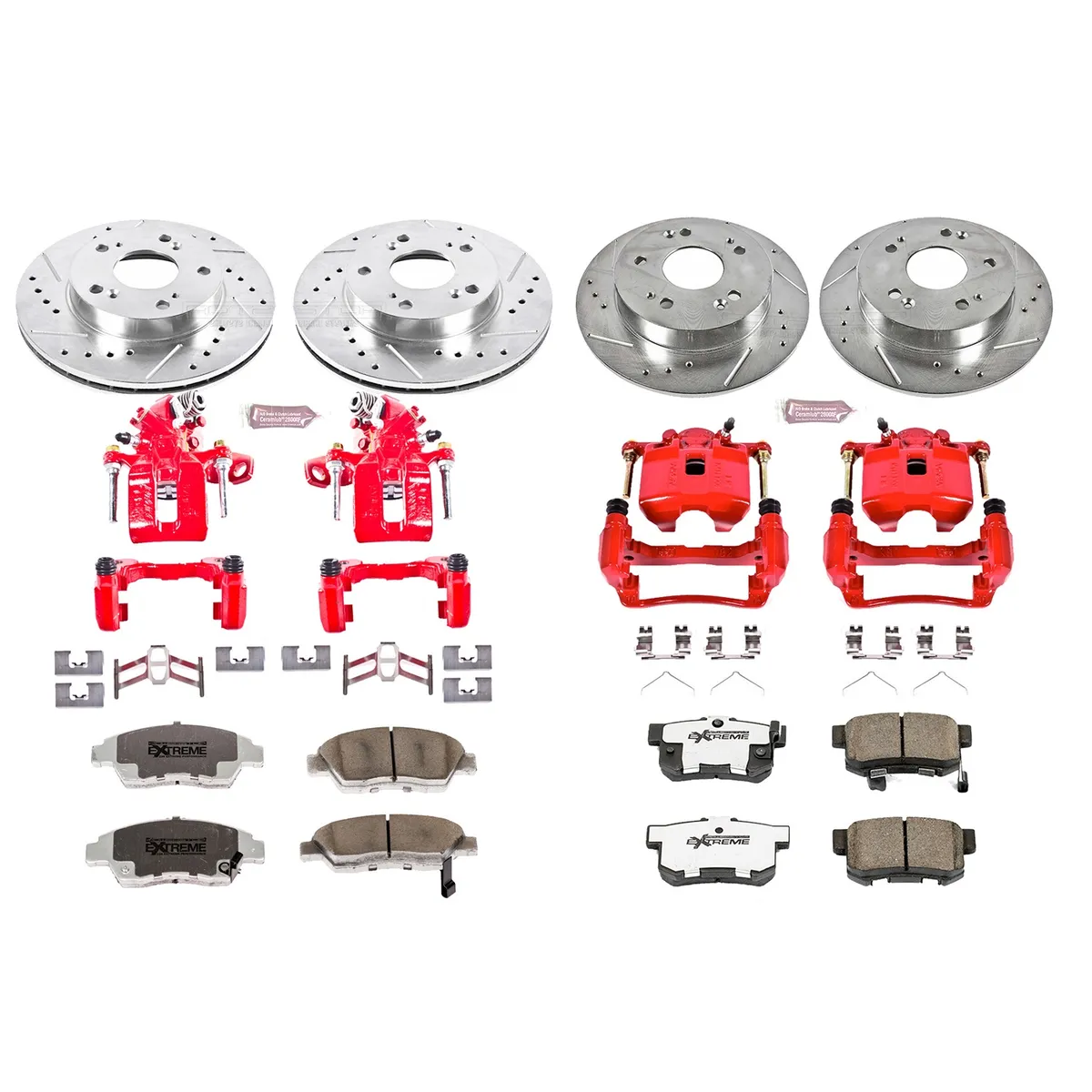 Z26 Street Warrior Upgrade Kit: Drilled/Slotted Rotors; Carbon-Fiber Ceramic Pads; Powder Coated Calipers product image