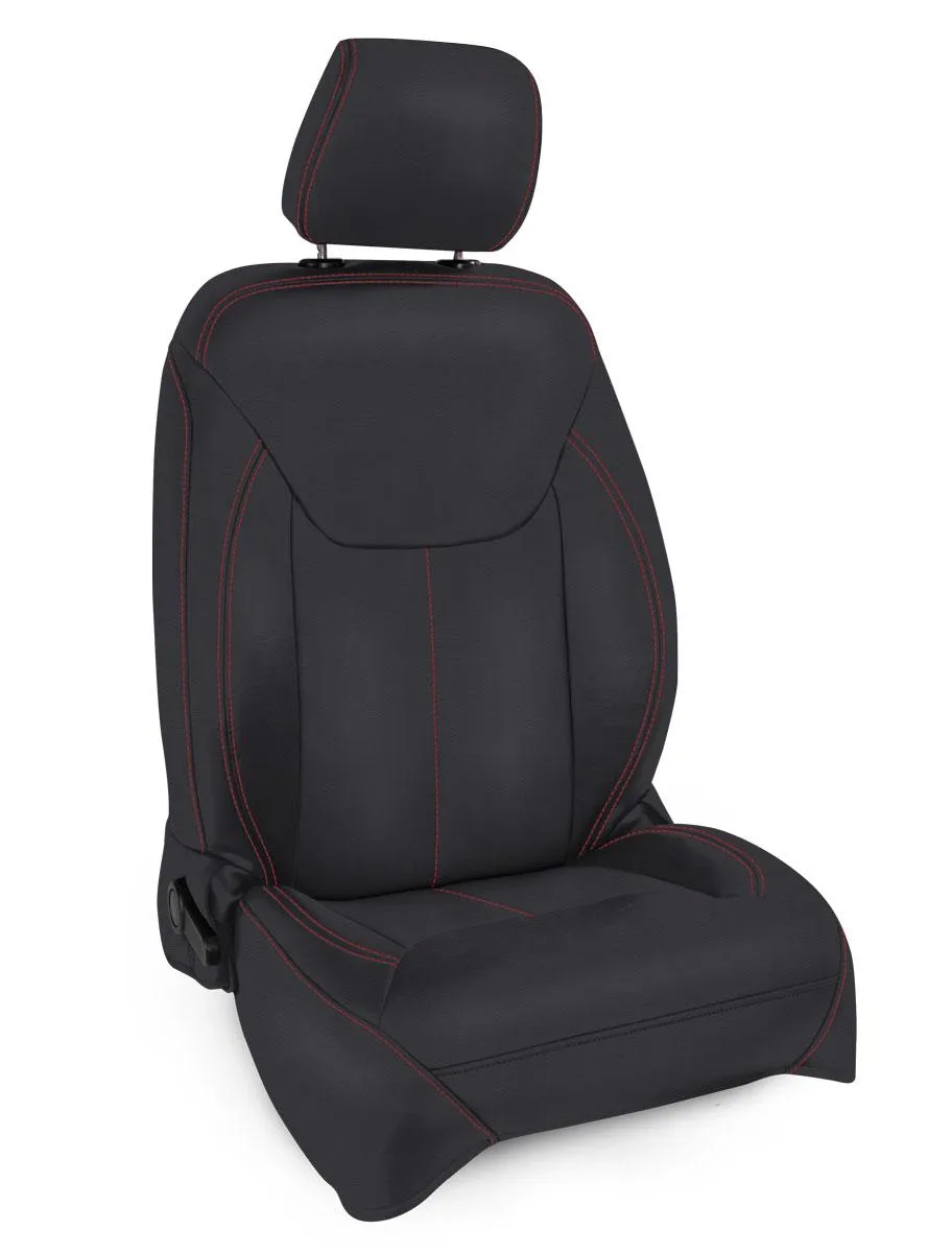 Front Seat Covers for 13-18 Jeep Wrangler JK 2 Door or 4 Door Pair Black with Red Stitching PRP Seats product image