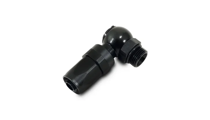 Banjo Hose End Fitting Assembly; -8AN Hose Size; 8AN ORB Bolt Size; 6061 Aluminum; Black Anodized; product image