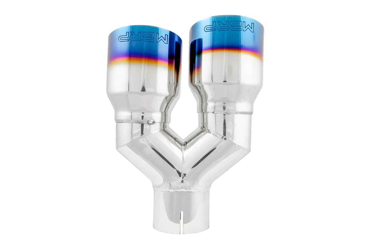 Armor Pro Burnt End Tip; T304 Stainless Steel; 2.5 in. Inlet; Dual 3.5 in. OD. Out; 9.5 in. Length; Single Wall; product image