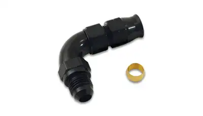 Vibrant Performance 90 Degree Tube to Male AN Adapter Fitting; -6AN; 0.375 in. Tube OD; 6061 Aluminum; Black Anodized;
