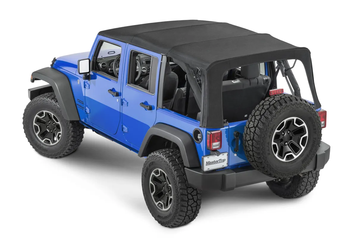 Jeep JK Replacement Top Tinted Glass 07-09 Wrangler JK 4 Door Black MasterTwill MasterTop product image