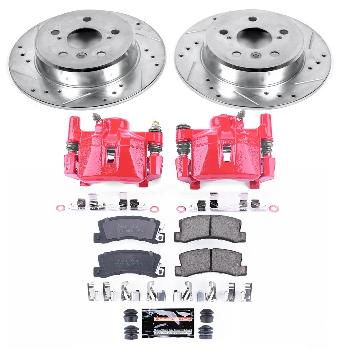 Z23 Evolution Sport Upgrade Kit: Drilled/Slotted Rotors; Carbon-Fiber Ceramic Pads; Powder Coated Calipers product image