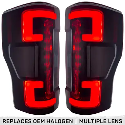 Recon Accessories Ford Superduty F250 350 450 550 20-22 Replaces OEM Halogen Style Tail Lights Both With Without Blis Blind Spot Warning System Oled Tail Lights - Red Lens