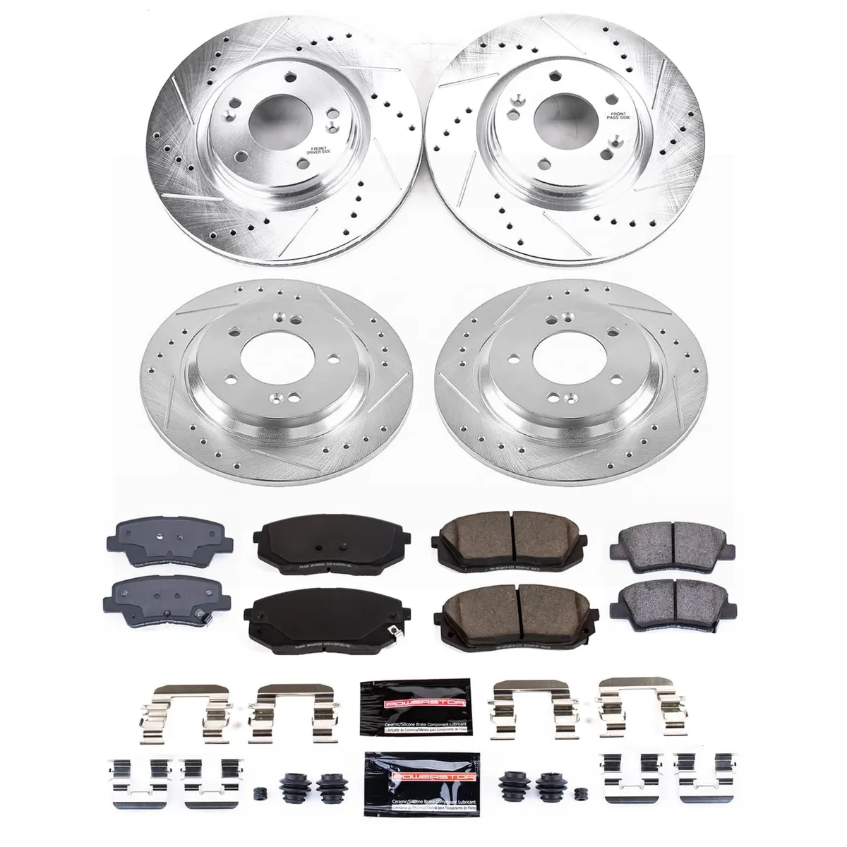 Z23 Evolution Sport Upgrade Kit: Drilled/Slotted Rotors; Carbon-Fiber Ceramic Pads W/Hardware product image