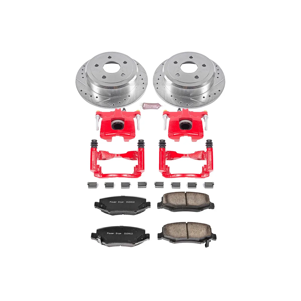 Z23 Evolution Sport Upgrade Kit: Drilled/Slotted Rotors; Carbon-Fiber Ceramic Pads; Powder Coated Calipers product image