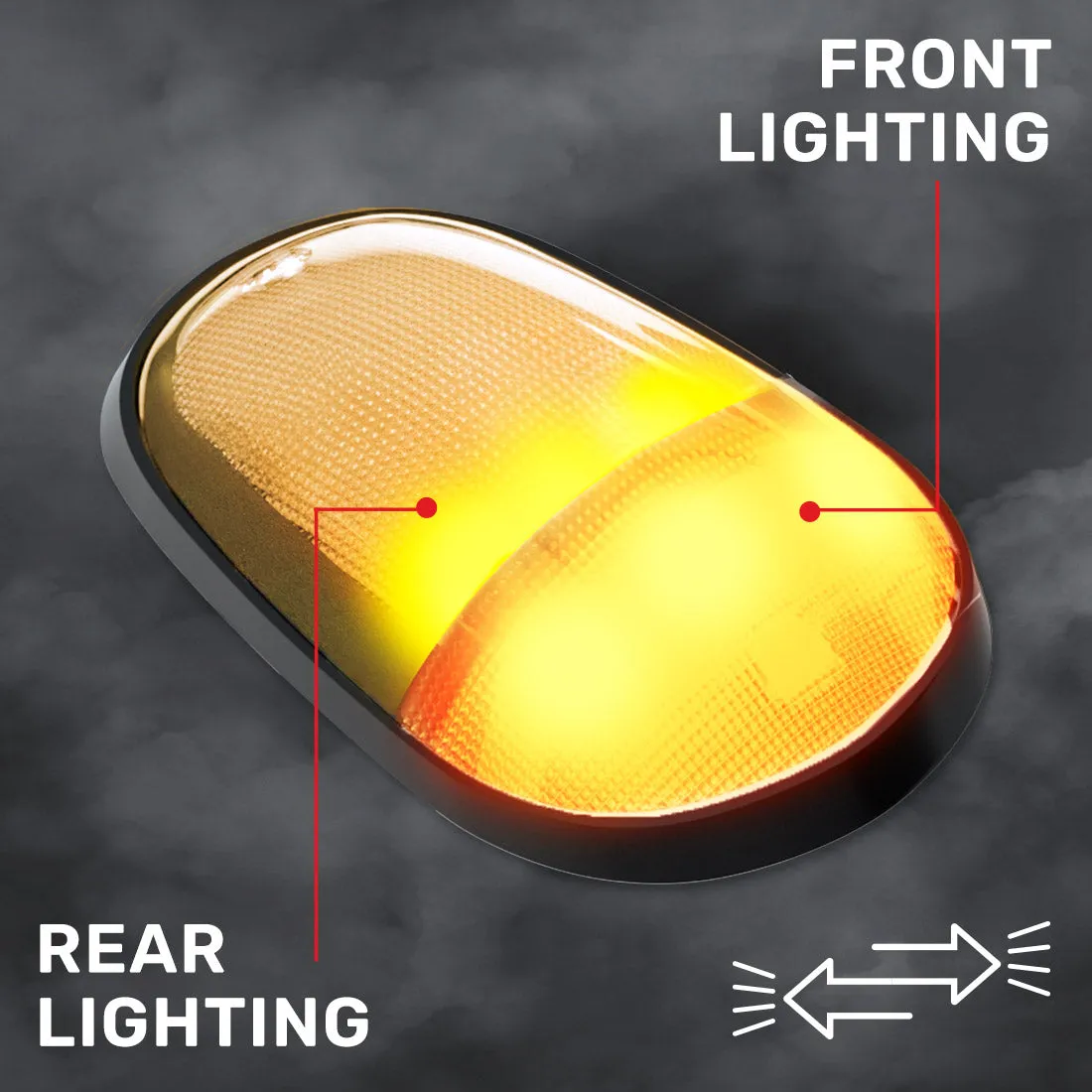 Dodge 03-18 RAM Heavy-Duty 2500 3500 1-Piece Single Cab Light Smoked Cab Roof Light Lens With 2-Way Forward Rear Facing Amber Ultra High-Power Leds - 1-Piece Single Cab Light Only product image