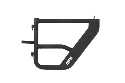 Body Armor Tube Doors; 2 in. Steel Tube; Rear; Textured; Black; Metal; Pair; Internal Latch Mechanism;