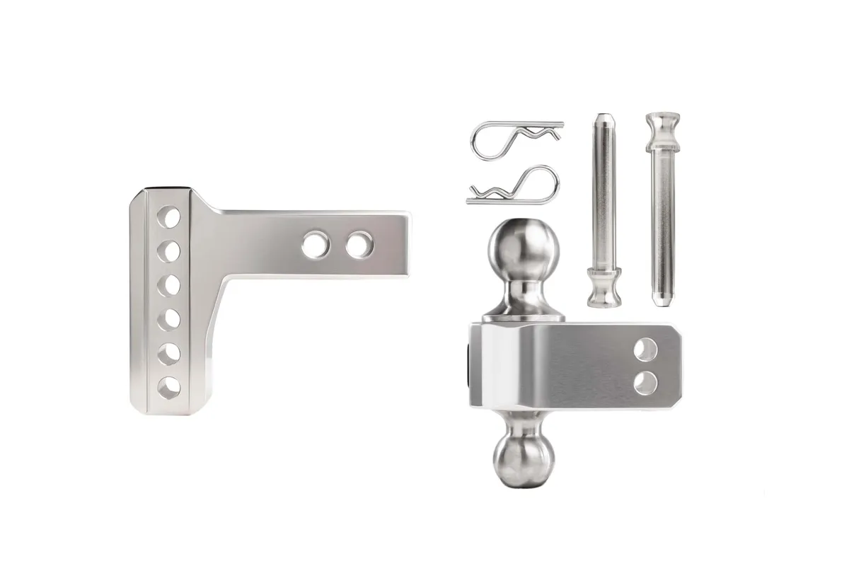 2.0" Aluminum Medium Duty Hitch 2" Drop/Rise w/ Stainless Steel Dual Ball product image