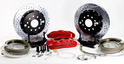 Baer Brake Systems Brake System 14 Inch Rear Pro+ w/Park Brake Red Ford 9 Inch 5 on 4.5 Torino Bearing BAER Brakes