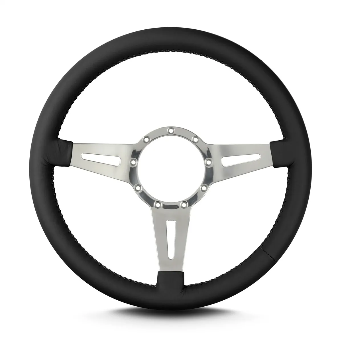 Lecarra Mark 4 Elegante Steering Wheel; Black; Polished Spokes; 14 in. Standard Grip; product image
