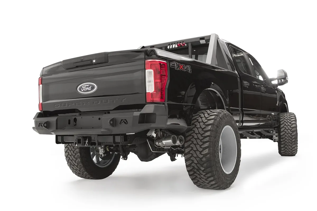 Fab Fours 11-16 F250 F350 Fab Fours Black Steel Front Bumper w Pre-Runner Guard
