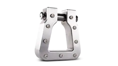 Body Armor Mega D-Ring; Single; 7/8 in. Stainless Pin; Raw; Billet Aluminum;