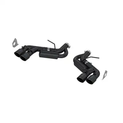 MBRP Exhaust Armor BLK Axle Back Exhaust System; 3 in.; Incl. Ext. Pipe/Tailpipe/Hardware/Quad 4 in. Outlet Diameter Tips; Dual Split Rear Exit; Race Version; Black Coated;