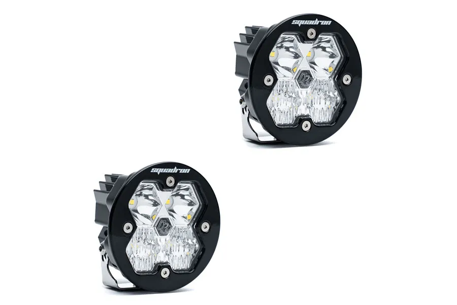 Squadron-R 2.0 Sport Black LED Auxiliary Light Pod Pair (No Harness) Universal Clear Driving/Combo Baja Designs product image
